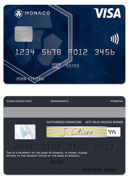 Monaco Bank of Monaco visa debit card